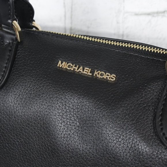 Michael Kors NWOT Lenox Black Pebbled Leather Convertible Satchel - Picture 5 of 10